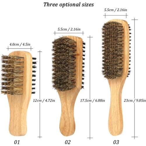 Beard Brush for Men Grooming, Styling & Shaping - Handmade Wooden Pig Bristles Beard Brush Double-Sided Beard Styling Care