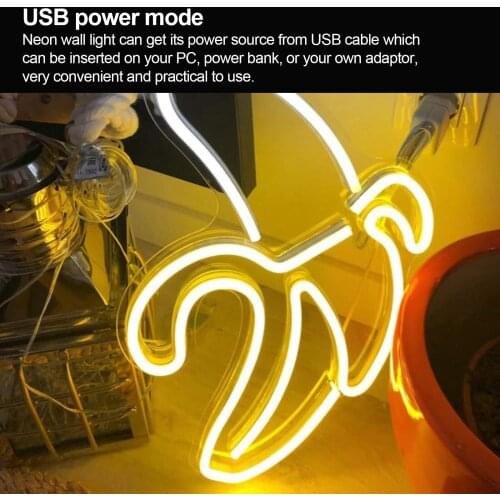 Banana Shape LED Neon Lights Romantic LED Neon Night Light LED Neon Night Light USB & Battery Powered For Festival Party