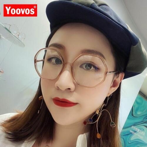 Yoovos 2021 Glasses Women Round Eyeglasses Women Retro Eyewear Frame For Women/Men Luxury Okulary High Quality Lentes De Hombre