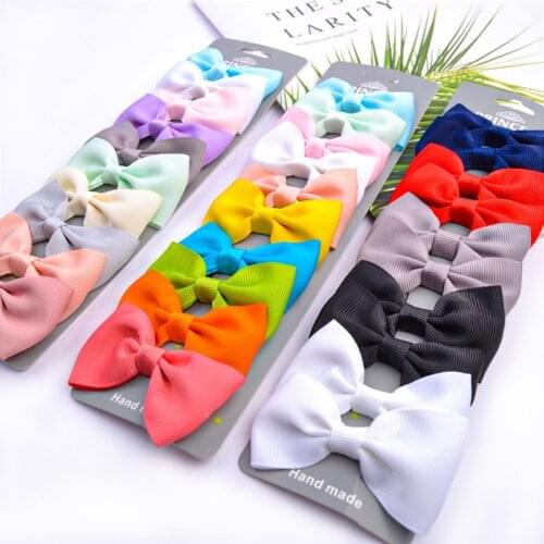 New 1Set Sweet Girls Cute Bow Hairpins Chiffon Barrette Mini Korean Hairgrip Headdress Fashion Hair Clips Hair Accessories
