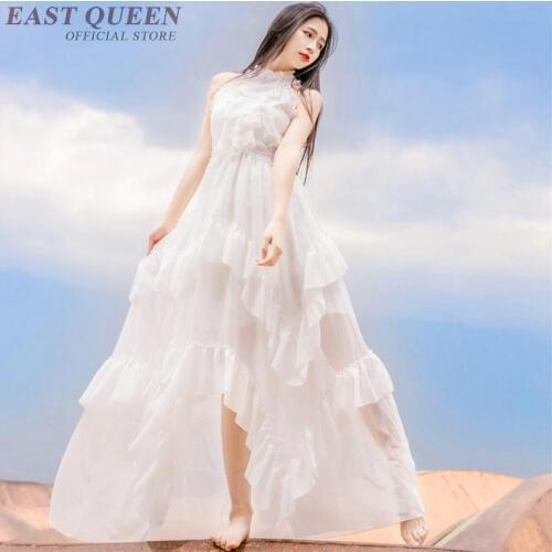 White sundress female ladies 2018 beach bridesmaid dresses for women long oho chic mexican hippie ethnic style dress DD301 F