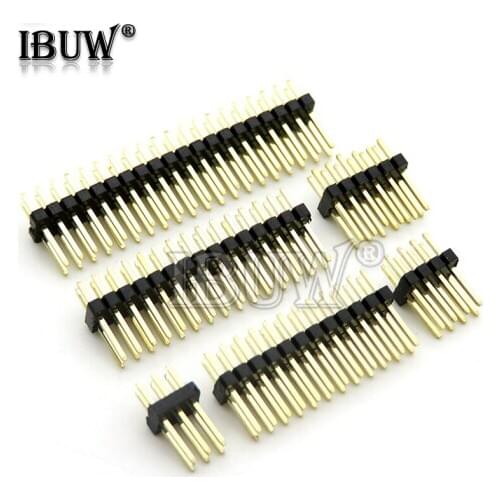 1.27mm 1.27 Double Row Male 2~40P Breakaway PCB Board Pin Header Connector Strip Pinheader 2*3/4/5/6/7/8/10/12/15/20/40p 3-50P