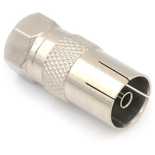 1pc F Type Male Plug Adapter Connector Converter To Coax Female Socket Durable Zinc Alloy For Satellite TV DVR Coaxial Connector