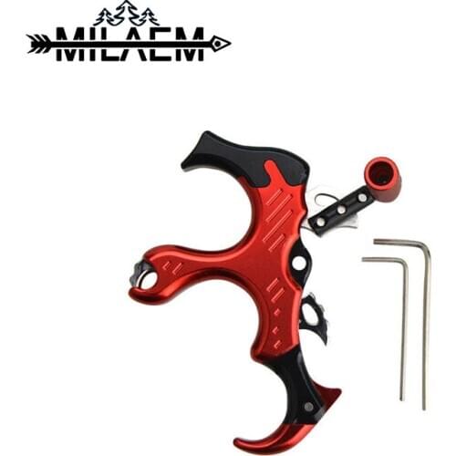 1pc Archery Compound Bow Release Thumb Caliper Trigger 3 Finger Grip Left/Right Hand Adjustable Shooting Accessories