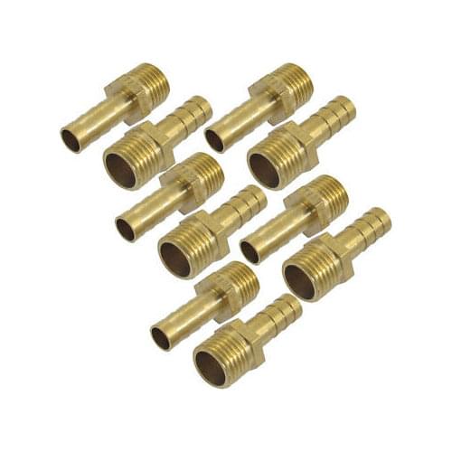 10 Pcs 8mm Fuel Gas Hose Barb 1/4BSP Male Thread Coupling Fitting