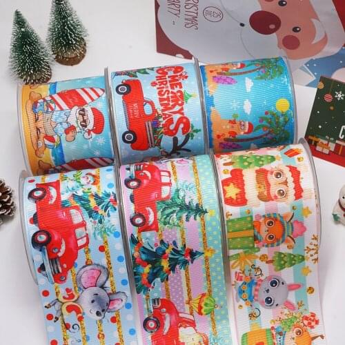10 Yards 3inch 75mm Cartoon Printing Grosgrain Ribbon For Hair Bows DIY Crafts Handmade Accessories 56976