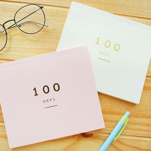 100 days Plan this course Filofax Notebook Paper Notepad 50 Sheets Slimming Records study plan JUGAL