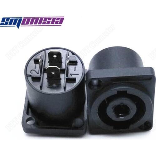 Smonisia 100pcs Professional Square-stand 4-pin Cannon XLR Female Plug for Loudspeaker Box Stereo System