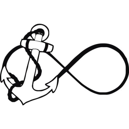 14cm*8.9cm Infinity Symbol Boat Anchor Vinyl Car Styling Car Sticker Black/Silver S3-5005