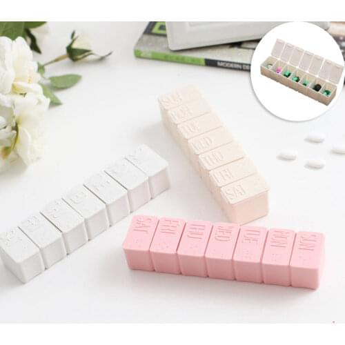 2PcsWeekly Pill Box Holder Travel Medicine Pill Box Storage Organizer Pills Dispenser Tablet Pillbox Container Drug Divider Case