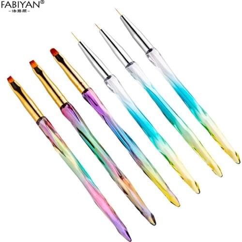 3Pcs Nail Art Brush Gradient Acrylic Pen French Liner Pen Drawing Lines Or Painting Flower DIY Design Manicure Tool