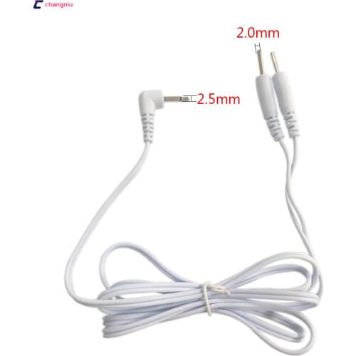 Freeshipping 5pcs/lot DC 2.5MM 2 way electrode wires /cable for digital therapy machine ,tens machine ,slimming massager