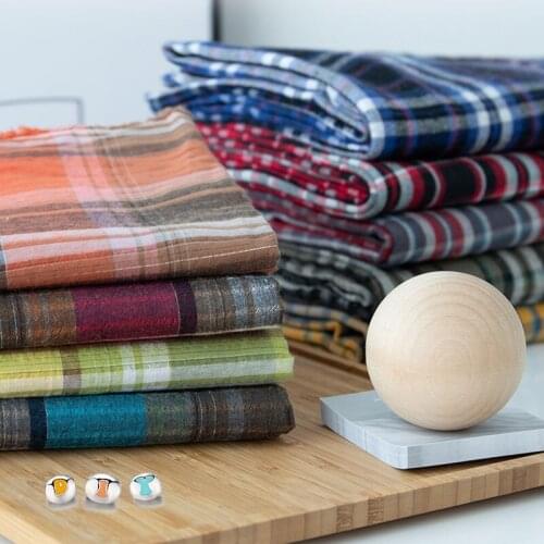 Pure Cotton Yarn Dyed Plaid Check Fabric Soft Comfortable Colorful Grid Tissu For Sewing Shirt Pants DIY Handcrafts 50X150cm