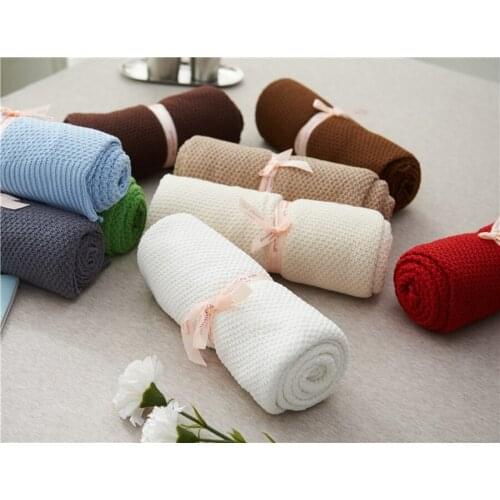 DHL 20pcs Knitted Baby Blanket Soft Newborn Swaddle Wrap Infant Toddler Sofa Bedding Quilt Sleeping Blankets