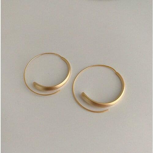 FFLACELL 2021 Korean Fashion Simple Chic Niche Design Circle Matte Earrings Minimalist Jewelry for Women