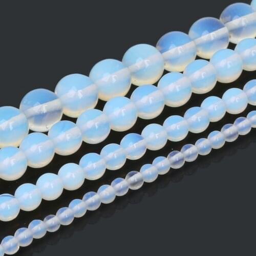 Wholesale Smooth White Round Loose Beads For DIY Bracelets & Necklaces Jewelry Making Select Size 4/6/8/10mm
