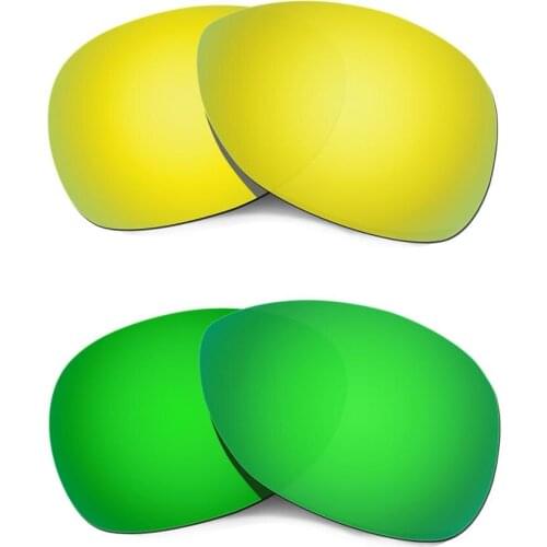 HKUCO For Crosshair (2012) Sunglasses Replacement Polarized lenses 2 Pairs Gold&Green