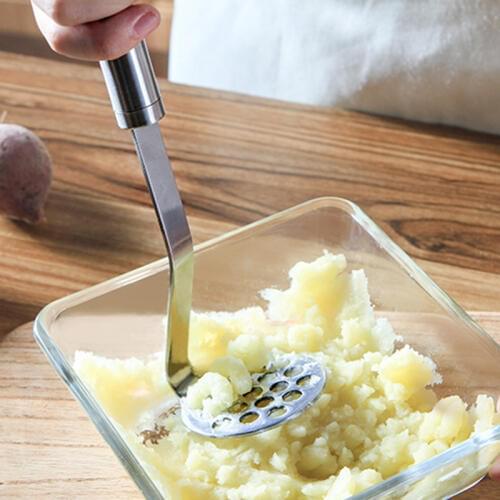 Potato Press Mud Stainless Steel Potato Mash Pressed Tools Sturdy Potato Masher Potato Press Long handle Kitchen Gadgets Cooking