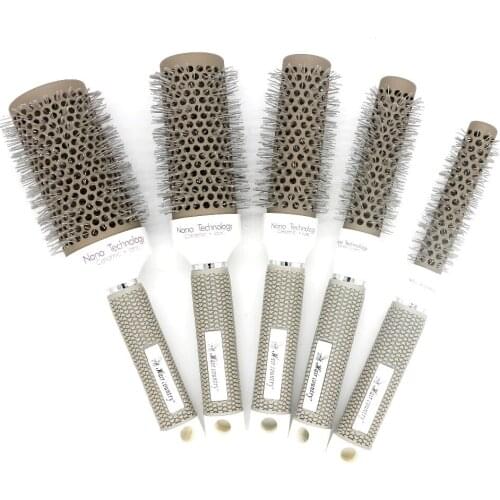 Ceramic Ionic Round Comb Barber Salon Hairdressing Tools Brushes Professional 5 Sizes Kit Barrel Hair Brush Hair Styling Tools