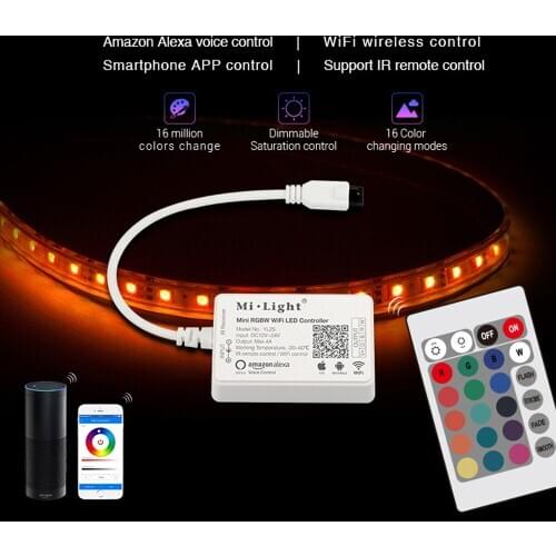 MiLight YL1S YL2S DC12V-24V WIFI LED Controller Amazon Alexa Smart phone APP IR Remote Control For RGB RGBW LED Strip Light Tape