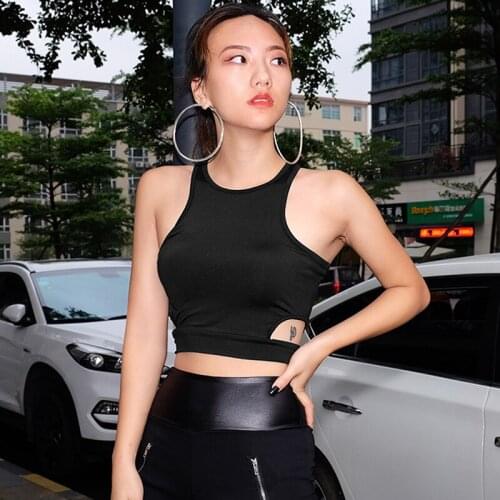 Fashion Women Tank Tops Summer Sexy Halter Solid Color Sleeveless Casual Shirt Cropped Tops Vest