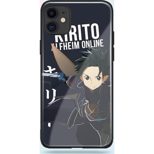 Kirito ALO anime soft silicone tempered glass For iPhone SE 6 6s 7 8 Plus X XR XS 11 Pro Max phone case cover shell