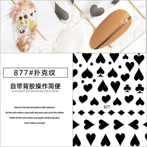 Nail art sticker black milk cow spot poker printing self adhesive manicure decoration nail art slider decal YJ006