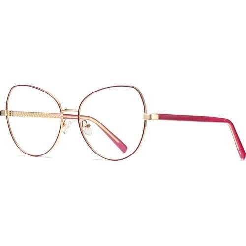 Oversized Cat Eye Retro Anti-blue light Metal Glasses Frames Men Women Optical Fashion Computer EyeGlasses