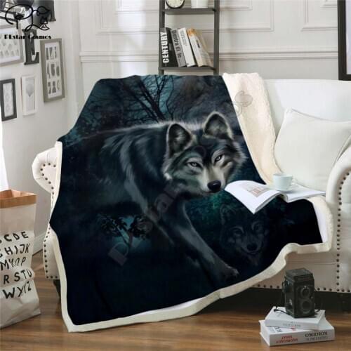 Animal galaxy wolf Hooded Blanket 3D full printed Wearable Blanket Adults/Child Fleece Blanket drop shipping