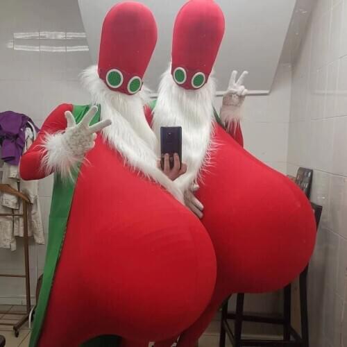 Parade garden service bar Ds party GoGo Christamas costumes Big belly San ta Claus costume