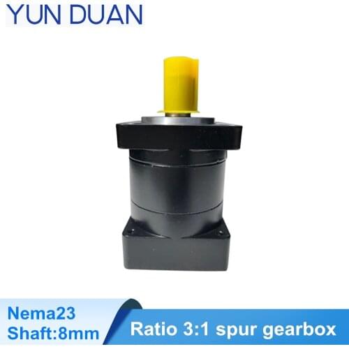 Stepper motor nema 23 ratio 3:1 planetary gearbox reducer ,shaft 8mm,Speed 3 ratio spur gearbox gor nema 23 stepping motor