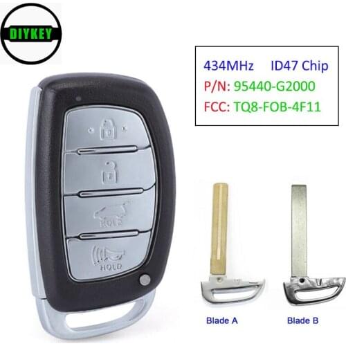 DIYKEY Smart Keyless Proximity Remote Key FOB 4-Button for Hyundai Ioniq 2017 - 2019 PN: 95440-G2000 / FCCID: TQ8-FOB-4F11