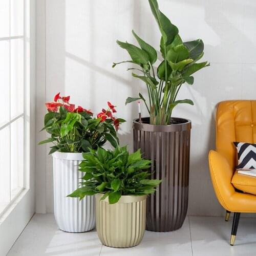 Luxury Gold Large Flower Pot Automatic Watering Hydroponics Succulents Nordic Style Minimalist Decor Macetero Flower Pot EH50FP