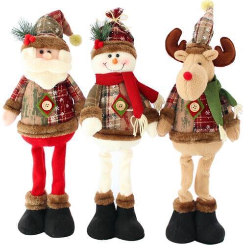 Santa Claus Snowman Elk Christmas Standing Doll Showcase Ornament Xmas Decor A great decoration for showcase,adornos navidad