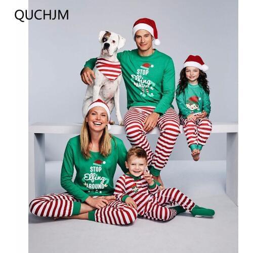 Family Christmas Pajamas Family Matching Clothes Matching Mother Daughter 2019 Fashion Father Son Mon New Year Family Look Sets
