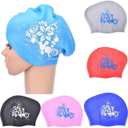 Silicone Swimming Cap for Long Hair Womens Waterproof Swim Caps Ladies Diving Hood hat for kids garras natacion casquette