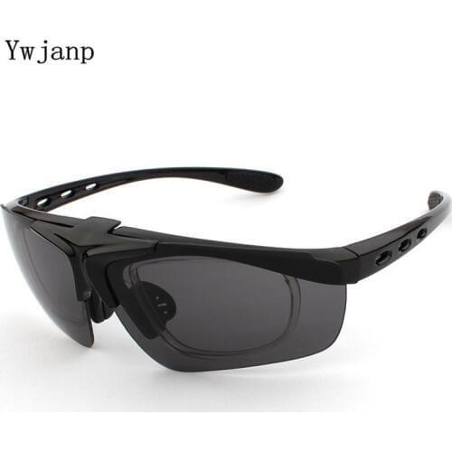 Ywjanp Brand Flip cover Sunglasses Men Sports Goggle Fashion Male Driving sun glasses Add near vision frame Oculos De Sol UV400