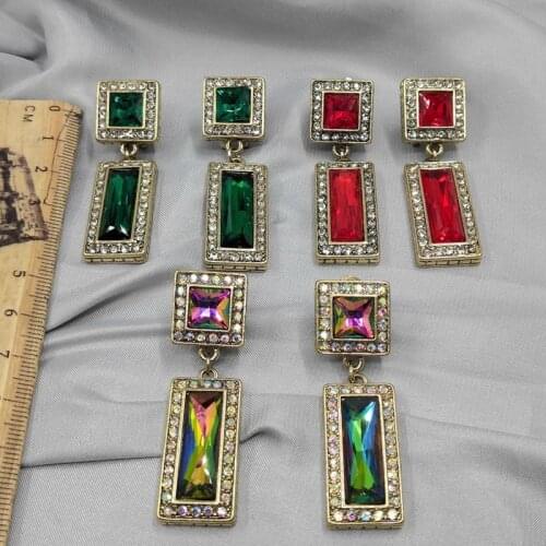 States with jewelry fashion trendy nightclub high grade anti shedding stud earrings earrings D98 glass