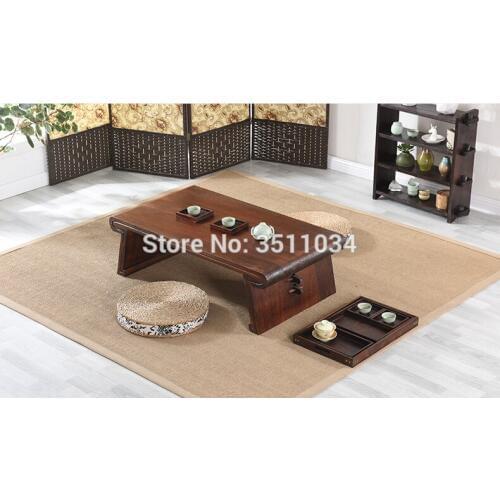 Japanese Antique Tea Table Rectangle 60x40x30cm Paulownia Wood Traditional Asian Furniture Living Room Low Dinner Floor Table