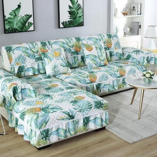 Plant flamingo Printed skirt sofa cushion Protector Sofa cover Stretch Slipcovers For Armchair Sofa Covers For Living Room Sofa