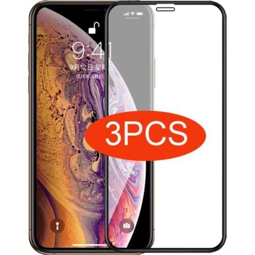 3PCS Full Cover Protective Glass For iPhone 11 12 Pro Max 12mini Anti-scratch Screen Protector For 7 8 Plus SE2020 XS MAX XR