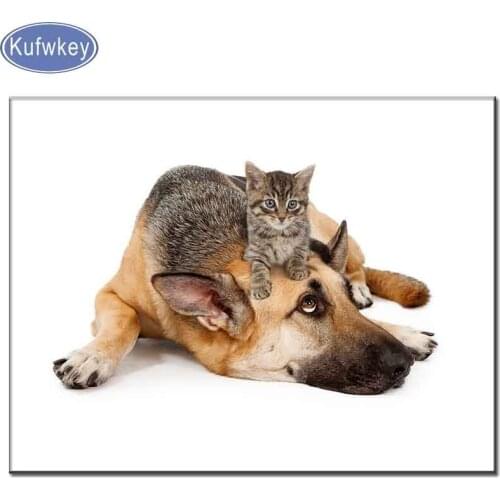 Animals Diamond Painting With diamonds Square/Round Stones kitten german shepherd Diamond Mosaic Rhinestones Pictures wall art