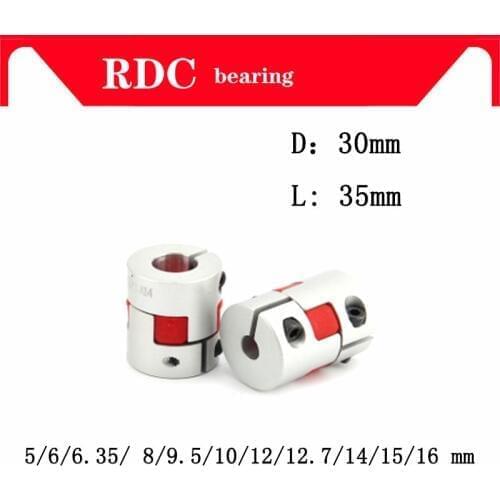 High quality 1PCS D30L35 10*14mm 5/6/6.35/ 8/9.5/10/12/12.7/14/15/16mm Flexible Plum Shaft Coupling CNC Stepper Motor Coupler