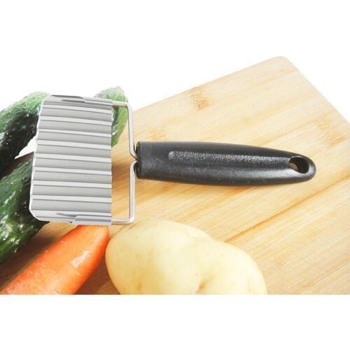 1PC Stainless Steel Potato Cutter Vegetable Fruit Cutter Potato Slicer Potato Wavy Edged Cutter Knife Kitchen Gadget 100gB
