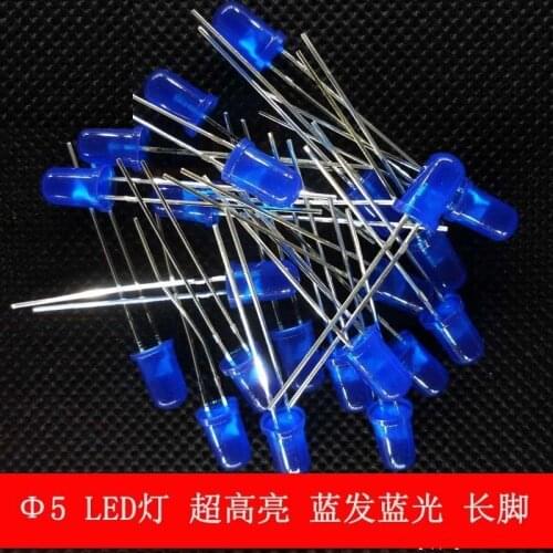 1000pcs/lot 5MM LED light mist of blue hair blue highlighted blue light-emitting diode long legs