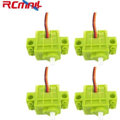 4Pcs Programmable 360 Degree Contiguous Rotation Servo Geekservos Motor for Lego Microbit Micro:bit, Robot Smart Car (Green)