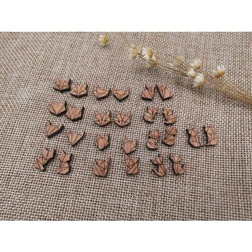 Wooden Fox Charm Wood Cabochon Fox Pendant Perfect For DIY Craft Laser Cut Earring Stud Jewerly Supplies