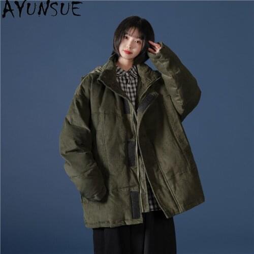 AYUNSUE Winter Jacket Women Clothes Thickening Cotton Coats Famale Warm Oversize Vintage Jackets Woman Parkas Mujer 2021 SQQ105