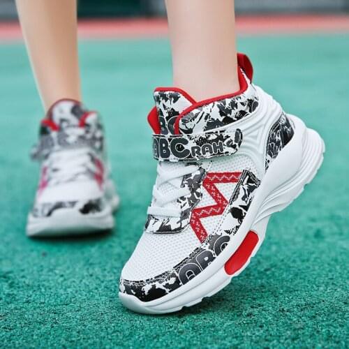 2021 Brand Basketball Shoes Kids Sneakers Boys Thick Sole Non-slip Children Sports Shoes Child Basket Trainer Shoes Girls White
