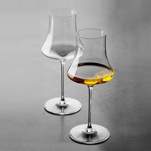 ISO 400-450ml Crystal Glass Handmade Goblet Light Luxury Red Wine Champagne Brandy Winebowl Tasting Fragrance-Smelling Cup